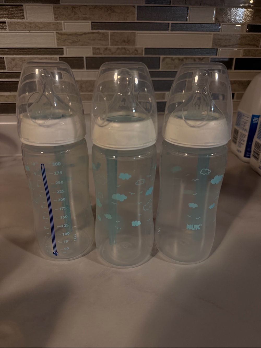 NUK Baby Feeding Bottle Set in Sky Blue Cloud Print